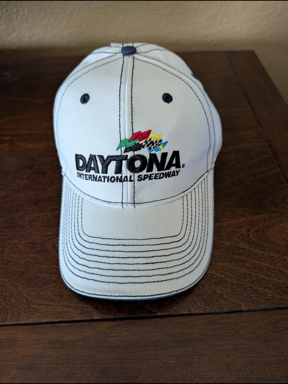 Daytona International Speedway White Embroidered Cap